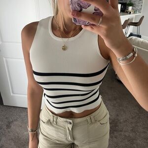 Happily Grey striped knit top